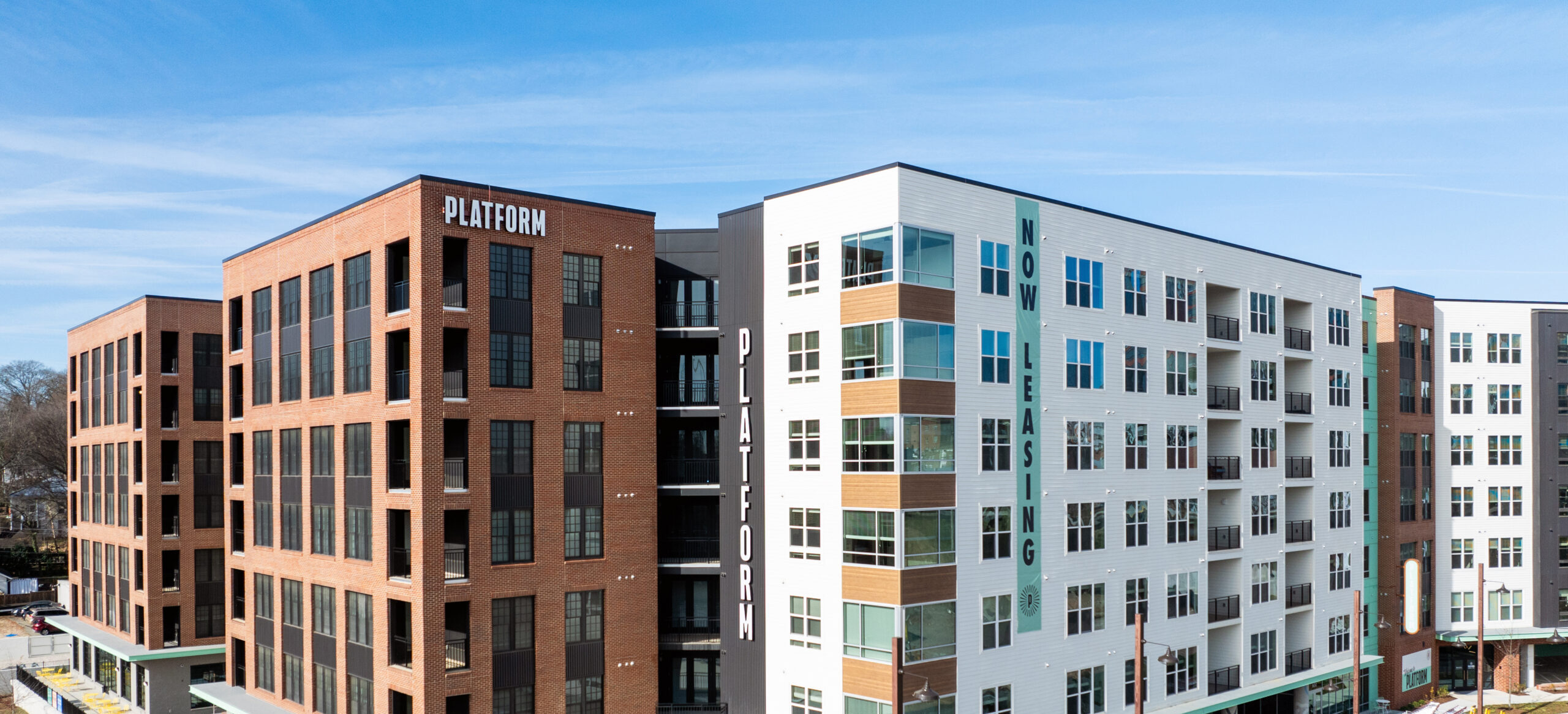 exterior platform now leasing sign